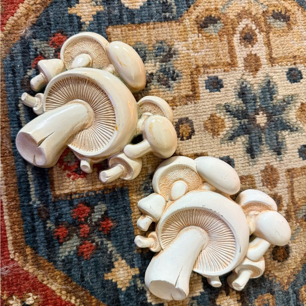 Vintage Homco Mushrooms Wall Hanging (Set of 2)